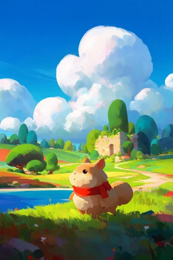 Vibrant Whimsical Fantasy style reference image — vibrant saturated pastel palette