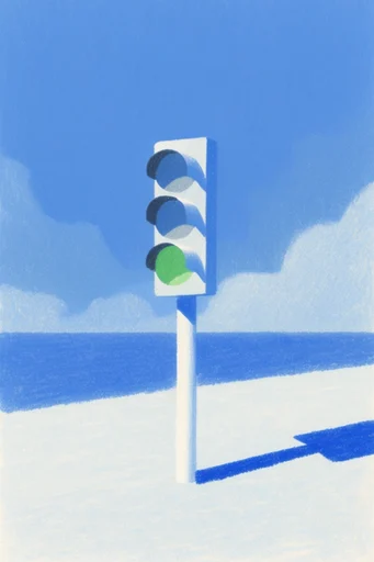 Textured Cyanotype Minimalist style reference image — risograph texture