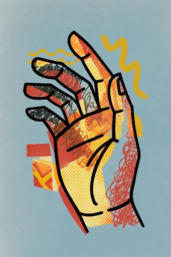 Tactile Neo-Punk Collage style reference image — risograph texture