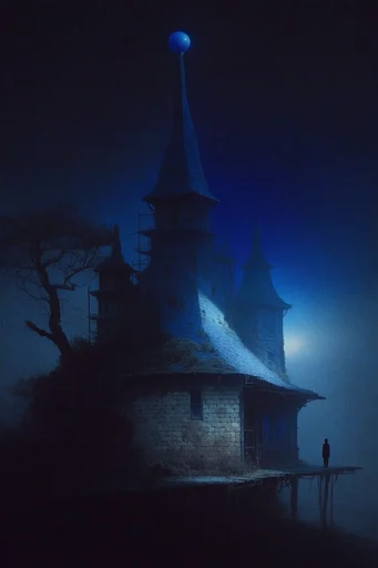 Monoliths of Cosmic Solitude style reference image — atmospheric chiaroscuro lighting
