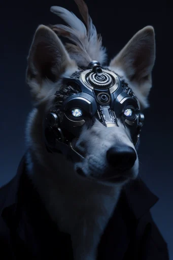 Icy Cybernetic Noir style reference image — chromatic aberration