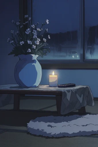 Nostalgic Midnight Solitude style reference image — introspective urban solitude
