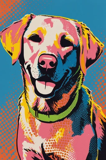 Vibrant Fauvist Folk style reference image — halftone pattern details