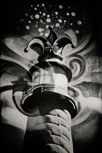 Spectral Glitch Noir style reference image — psychological fragmentation