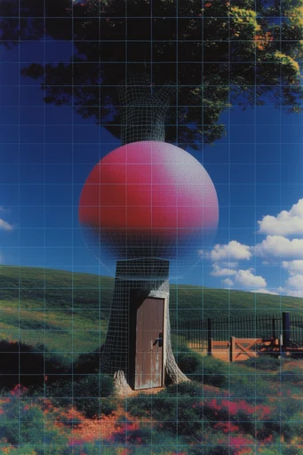 Precision Geometric Surrealism style reference image — hyperrealistic minimalist