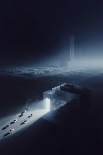 Cinematic Cobalt Chiaroscuro style reference image — high contrast silhouette