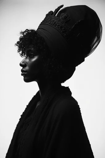 Minimalist Cinematic Monochrome style reference image — sculptural portraiture