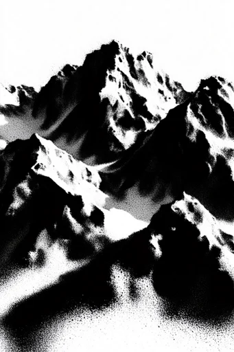 Gritty Monochromatic Noir style reference image — high-contrast black and white