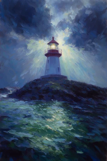 Luminous Sylvan Impressionism style reference image — deep teal and emerald palette