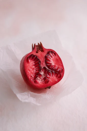 Crimson Tactile Minimalism style reference image — textured off-white paper