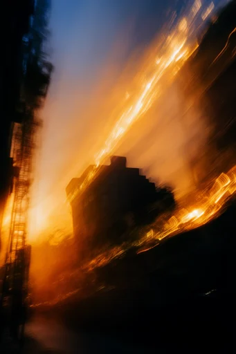 Kinetic Amber Dreamscape style reference image — intentional camera movement