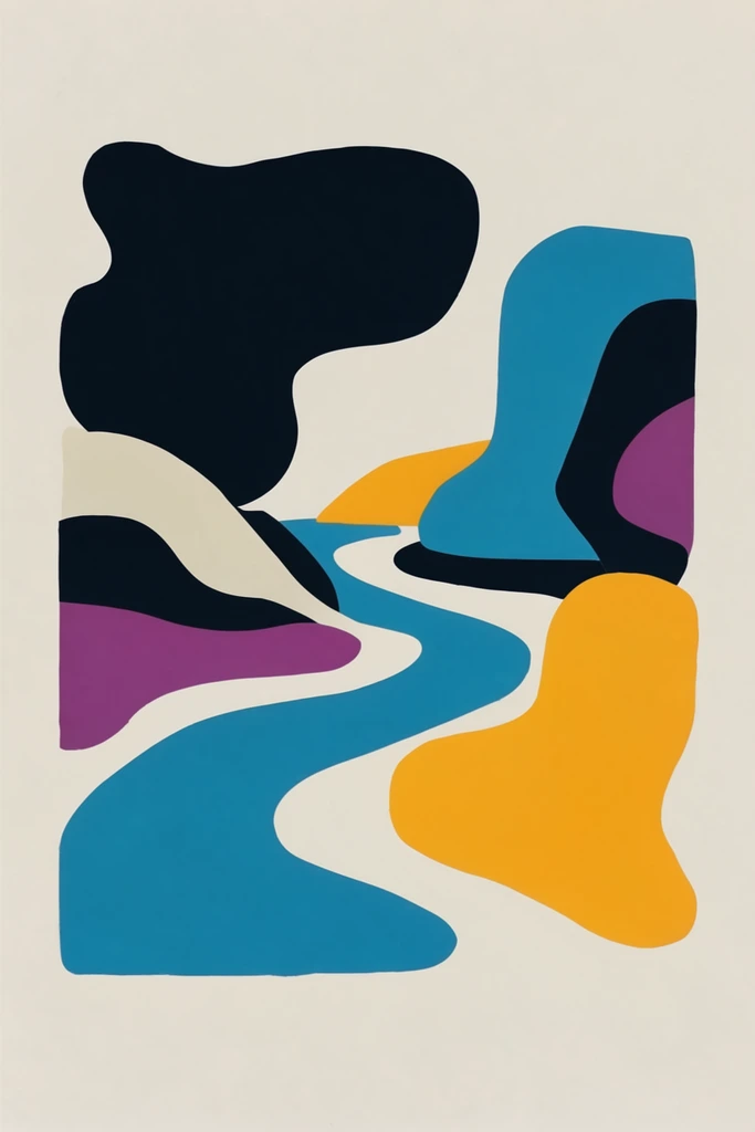 Mid-Century Graphic Minimalism style AI image example 2