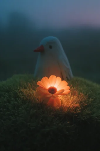 Luminous Twilight Surrealism style reference image — solitary figure