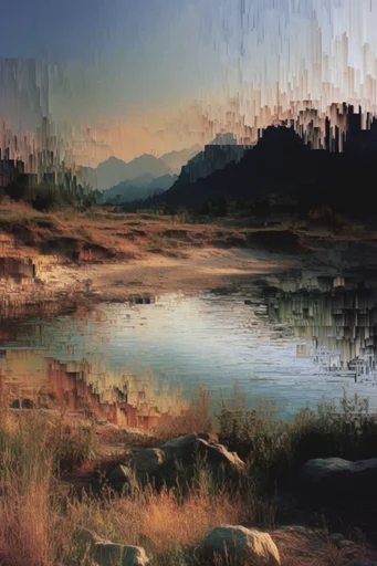 Digital Organic Glitch style reference image — pixel sorting