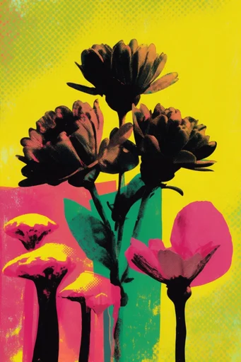 Graphic Printmaker Pop style reference image — distressed ink
