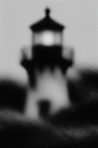 Ethereal Monochrome Noir style reference image — dense fog landscape