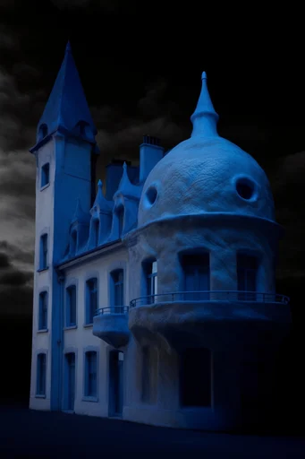 Cobalt Chiaroscuro Minimalism style AI image example 4