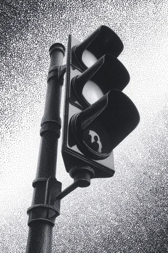 Gritty Chiaroscuro Pointillism style reference image — stipple shading