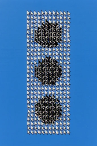 Retro-Digital Blue Mosaic style reference image — cobalt blue palette