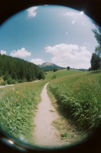 Nostalgic Fisheye Analog style AI image example 2