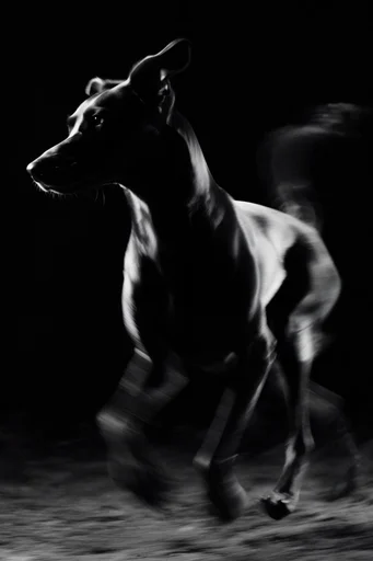 Spectral Kinetic Noir style reference image — shutter drag effect
