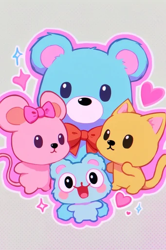 Neon Pastel Kawaii Core style AI image example 3
