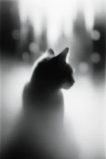Ethereal Monochrome Noir style reference image — dreamlike noir