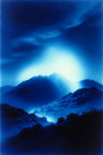 Spectral Cobalt Nocturne style reference image — soft focus silhouette