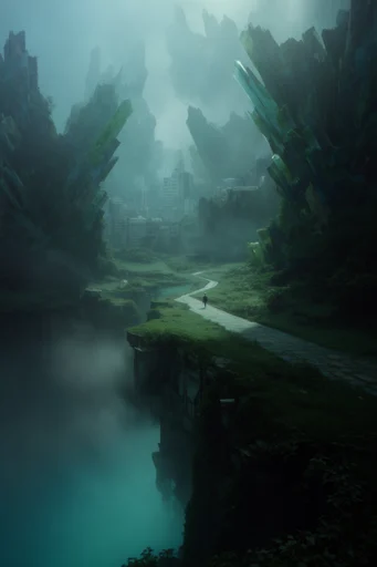 Atmospheric Industrial Dystopia style AI image example 2