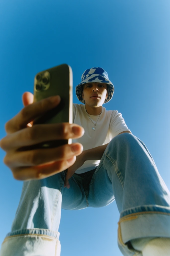 Vibrant Low-Angle Perspective style AI image example 1