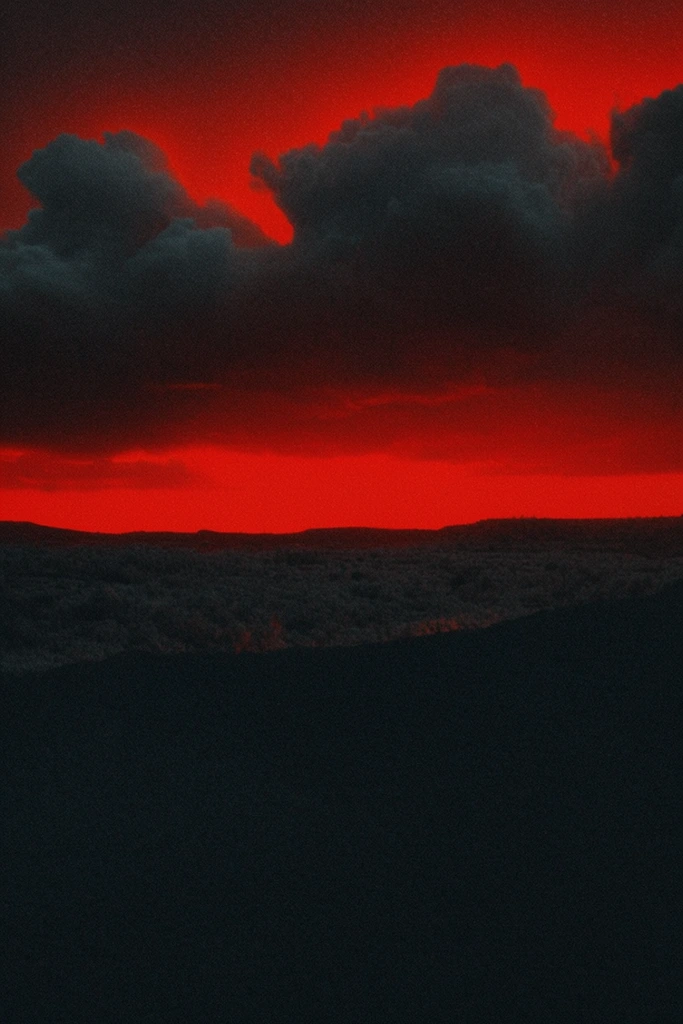 Cinematic Crimson Noir style AI image example 2