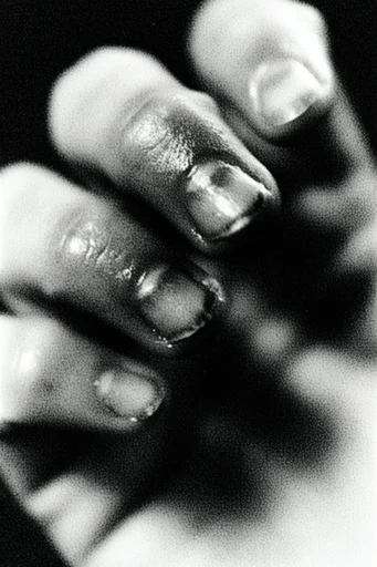 Visceral Monochromatic Noir style reference image — extreme chiaroscuro