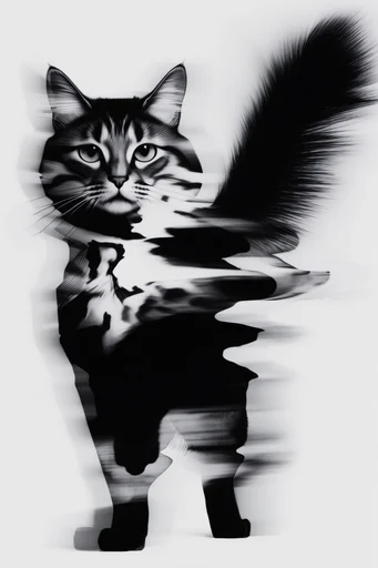 Kinetic Monochrome Avant-Garde style reference image — ghostly silhouette