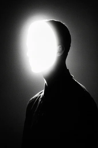 Monochrome Spectral Minimalism style reference image — absolute black background