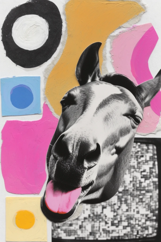 Gritty Avant-Garde Collage style AI image example 3
