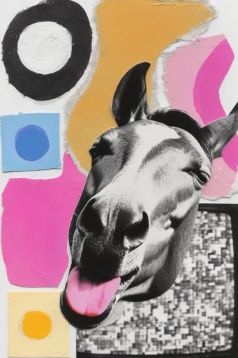 Gritty Avant-Garde Collage style reference image — geometric constructivism