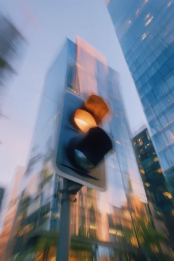 Kinetic Twilight Impressionism style reference image — long exposure light trails