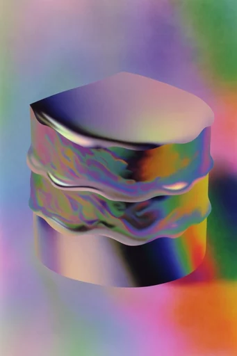Chromatic Thermal Mirage style reference image — retro-futuristic surrealism