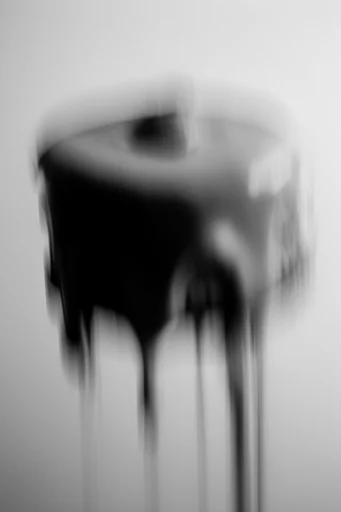 Ethereal Monochrome Kineticism style reference image — heavy film grain