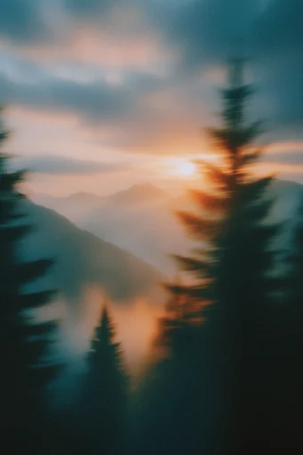 Luminescent Nocturnal Dreamcore style reference image — motion blur