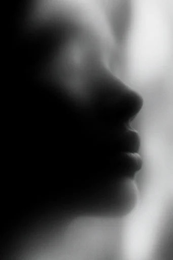 Ethereal Noir Grain style reference image — ghostly silhouettes
