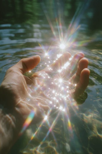 Prismatic Sunlit Nostalgia style reference image — dreamy analog film grain