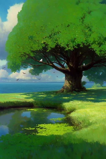 Surreal Impressionist Verdant Landscapes style reference image — painterly brushwork