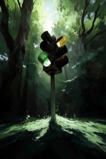 Luminous Emerald Chiaroscuro style reference image — textured oil pastel style