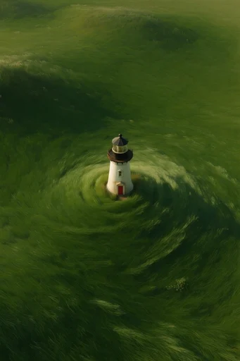 Verdant Painterly Solitude style reference image — solitary figure in nature