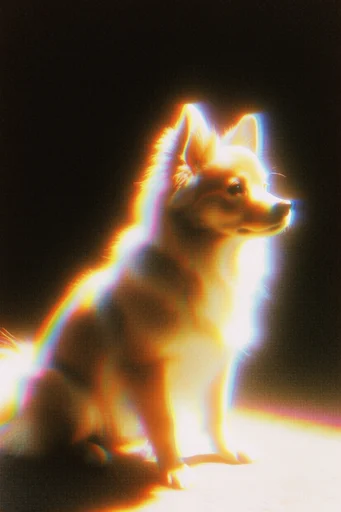 Prismatic Cosmic Noir style reference image — iridescent rim lighting