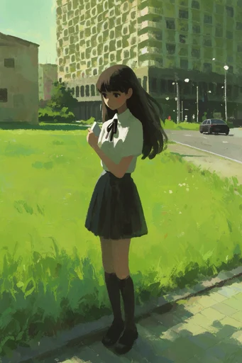 Verdant Painterly Solitude style reference image — painterly digital illustration
