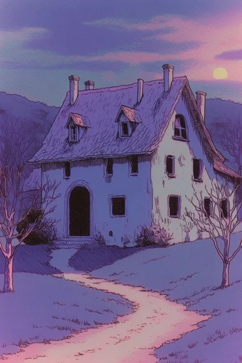 Ethereal Twilight Printwork style reference image — surreal melancholic mood