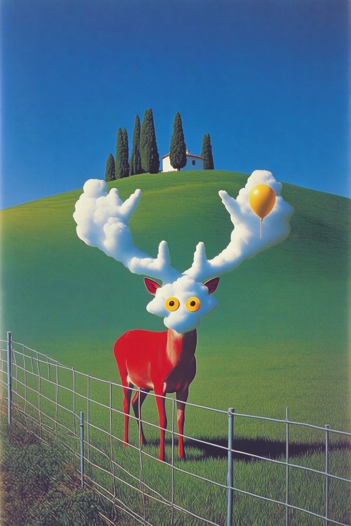 Hyper-Saturated Surreal Pastoralism style AI image example 3