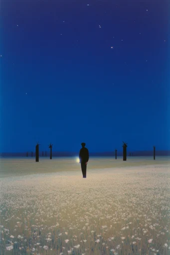 Luminous Nocturnal Surrealism style reference image — high-contrast chiaroscuro